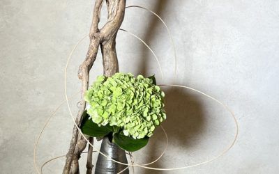 Ikebana à Romainmôtier par Inès Massin et Maude Freymond Wanner